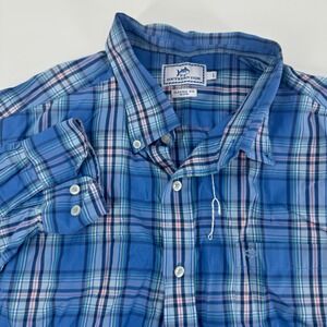 Southern Tide Mens Button Down Shirt Plaid Classic‎ Fit Size L